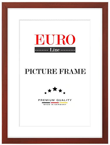 EUROLine Holz Bilderrahmen 35 x 115 cm Rot Gewischt mit Antireflex-Acrylglas für | Foto | Poster | Puzzle Rahmen