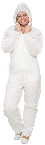 10 X Getta tuta taglia M – L – XL – XXL – XXXL – bianco – blu – verde – Tuta protettiva – Pittore tuta monouso – Overall – Marca bicap, Bianco