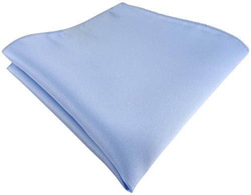 TigerTie Satin Einstecktuch in hellblau einfarbig Uni - Tuch Polyester - Größe 26 x 26 cm