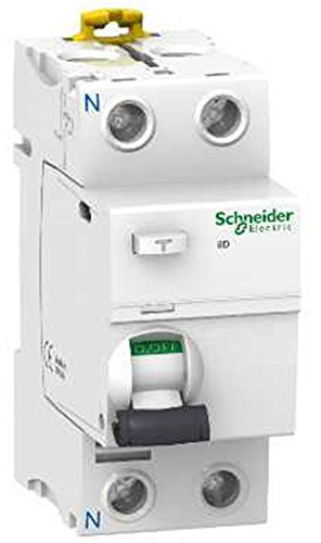 Schneider Acti 9 iID 2P 25A 30mA AC RCCB Disyuntor de Corriente Residual, Color Blanco