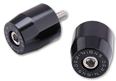 Highsider Lenkerenden für Originallenker - 1 Zoll - Schwarz - Aluminium | Paar aus Alu, schwarz eloxiert; als Montageaufnahme für Motorrad-Lenkerendenspiegel mit 1 Zoll (25,4 mm) Durchmesser.