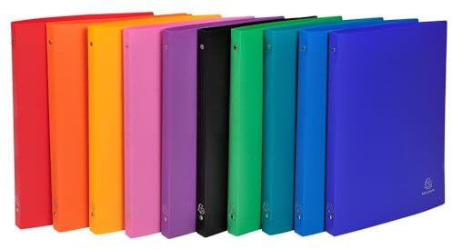 Exacompta 511999E Ringbuch OPAK DIN A4 aus Kunststoff mit 4 Ringen 20 mm breit 1 Stück Zufallsfarbe ideal für Schule und Büro Ringhefter Ringordner Ringbuchordner