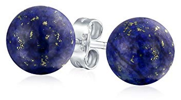 Grandes Boucles D'Oreilles Clous En Perles Rondes De 10MM En Pierres Précieuses Naturelles En Argent Sterling .925 Pour Femmes Et Adolescentes - Variété De Pierres De Naissance