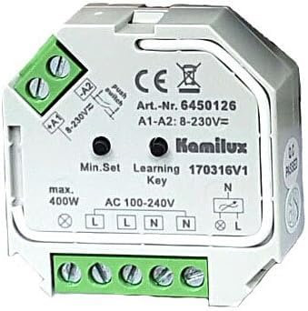 Kamilux Universal LED Licht Dimmer für dimmbare LED Leuchtmittel oder Halogenlampen bis 400Watt zur Montage in Schaltersteckdosen