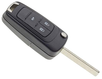 Jongo - Schlüsselgehäuse mit Schlüsselbart, kompatibel mit Chevrolet Cruze, Captiva, Aveo, Spark und Orlando | Schlüsselgehäuse mit 3 Tasten
