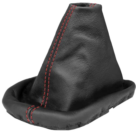 Schaltsack für VW Passat B5 3B 3BG - Bj. 1996 - 2005 - aus echtem Leder - Schwarz Grau - Schaltmanschette - Manschette für Gangschaltung - Schalthebelmanschette für Schaltgetriebe - Echtleder - A0031