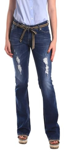 Fornarina Pantalones Vaqueros New Flirt bit para Mujer, Denim Medio, 28 W
