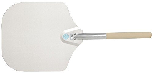American Metalcraft 2512 26 Aluminum Pizza Peel with 10 Wood Handle, 12 x 14 Medium Blade