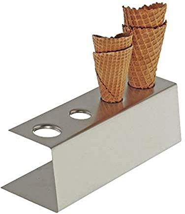 Cone Ice Cream Stand 4 agujeros. Acero inoxidable.