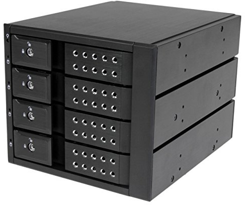StarTech.com Rack amovible / Backplane sans tiroir pour 4x HDD SAS II/SATA III 6Gb/s de 3,5 avec échange à chaud - Aluminium (HSB4SATSASBA)