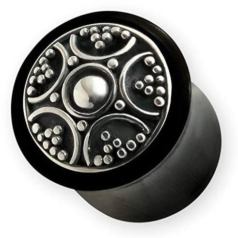 Fly Style 1 Stück Piercing Ohr Tunnel Plug - Ohr Piercings - 925 Sterling Silber Horn Tunnel - Ohr Piercing Schmuck