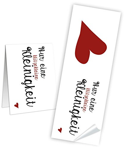 Logbuch-Verlag 25 Aufkleber Geschenk Nur eine Kleinigkeit Herz rot give-away Etiketten 5 x 14,8 cm Geburtstag Verpackung