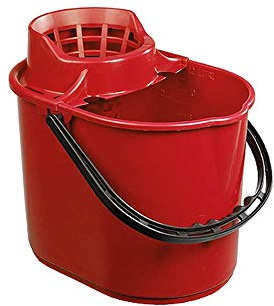 Ramon Hygiene Deluxe-Moppeimer mit Auswringer, Rot, 12 l