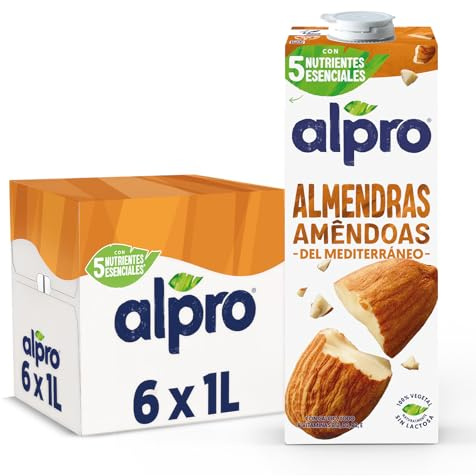 Alpro Bebida Vegetal de Almendras - Pack de 6 x 1L