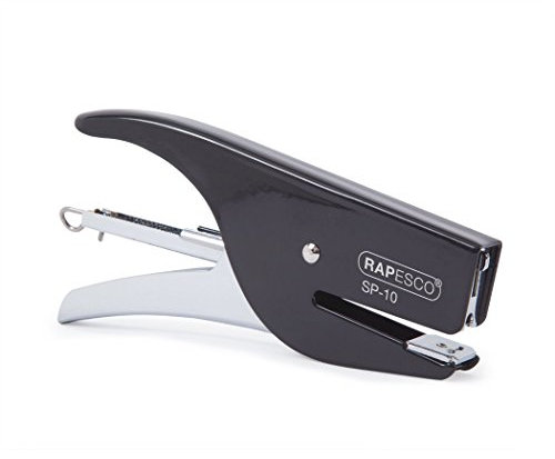 Rapesco 1271 SP-10 Heftzange, 12 Blatt Heftleistung, Chrom/Schwarz