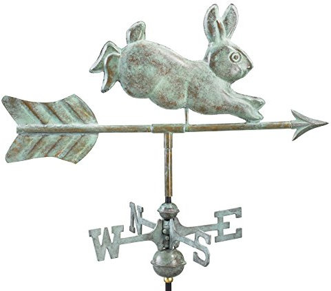 Good Directions 809V1G Rabbit Garden Weathervane, Blue Verde Copper with Garden Pole
