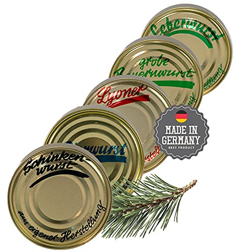 Schwarzwald Metzgerei: 5x Dosen ausgewählte Wurstspezialitäten im Set – 5x 200g Wurstkonserven mit Lyoner, Leberwurst, Schinkenwurst, Bierwurst und grobe Bauernwurst – mit 1 Jahr MHD lange haltbar