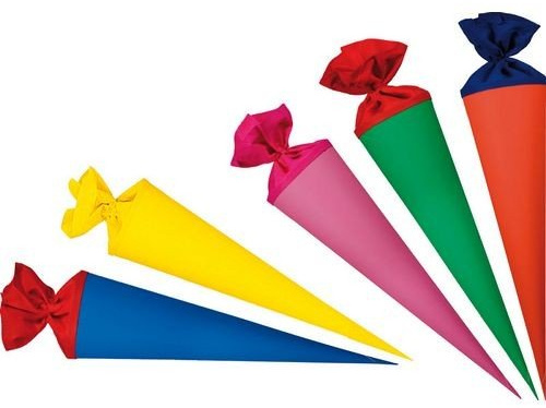 Schultüte Rohlinge bunt, 70 cm, mit Verschluss, 10er-Pack - Zuckertüte Schultüte basteln - Schultütenrohlinge