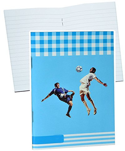 alles-meine.de GmbH Muttiheft/Oktavheft liniert - klein A6 mit 68 Seiten - Fußball blau - auch als Aufgabenheft/Vokabelheft für Jungen Kinder