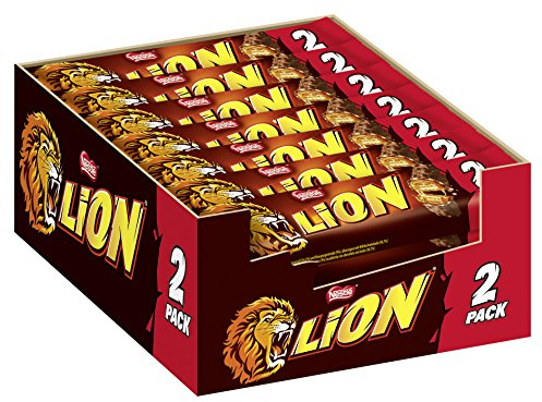 Nestlé LION Schokoriegel mit Karamell, bissiger Snack, knackige Schokolade & knusprige Crisps, Karamellfüllung, das besondere Beißerlebnis, Multi-Pack, 28er Pack (à 2 x 30g)