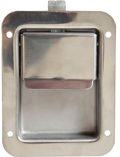 Buyers Products N3885 Non-Locking Standard Flush Single Point Latch, Polished Stainless Steel, Bolt On Mount, Truck Tool Box Latch, Trailer Latch, Camper & RV Latch, Silver