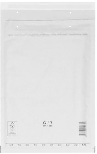verpacking 100 Luftpolstertaschen weiß G7 250x350mm DIN A4+ C4 (Weiß, G/7 | 250 x 350 mm) Umschlag Dokumententasche Warenversandtasche Versandtasche Warensendung Postumschläge Versand