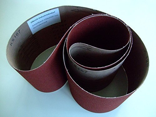 Olbrich-industribehov slipband 150 x 2 000 mm korn 120 stål trä metall 10 stycken