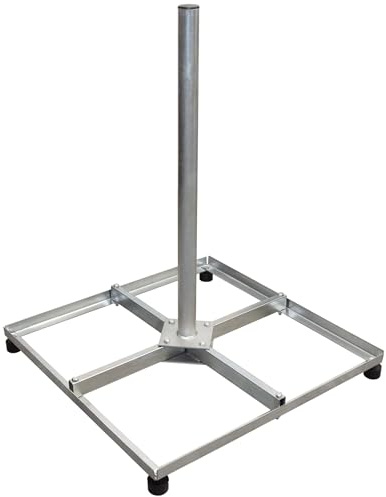 Premium X Balkonständer 4X 30x30cm Stahl Holland mit Mast/Sat Flachdachständer Halterung für Satelliten-Schüssel