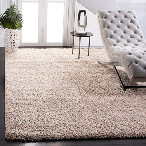 SAFAVIEH Area Rug 8x10 - California Shag Collection - Large - Beige, Non-Shedding & Easy to Clean, Ultra Plush Thick Pile, Ideal for Living Room, Bedroom, Dining Space (SG151-1313)