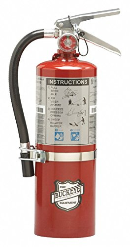 Buckeye 13514 Standard Dry Chemical Hand Held Fire Extinguisher with Aluminum Valve and Vehicle Bracket, 5.5 lbs Agent Capacity, 4-1/4 Diameter x 7-1/4 Width x 16-3/8 Height
