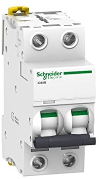 Schneider Electric A9F79332 Interruptor Automático Magnetotérmico iC60N, 3P, 32 A, Curva C, Blanco