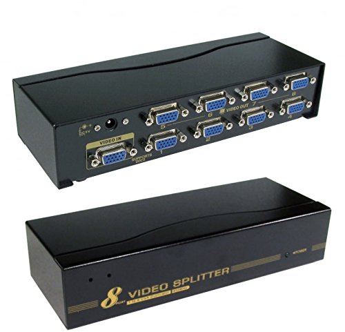 kenable SVGA VGA 8 Port Kabelverteiler Y-Adapter Von 1 PC/Device Zum 8 Monitors/Display 450MHz [8 way]