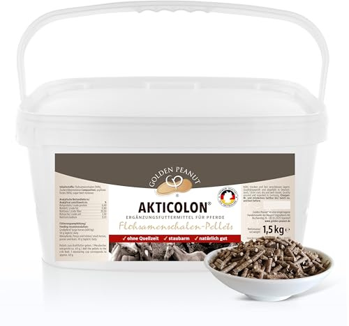 GOLDEN PEANUT Akticolon Flohsamen Pellets Ballaststoffe für Pferde 1,5kg