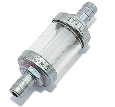 OMG 10315D Benzinfilter - Massive Metallausführung Kraftstofffilter - Durchmesser 8 mm Anschluss - Diverse Mokick und Motorrad-Modelle