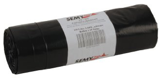SemyTop LDPE-Zugband-Kehrichtsäcke, 700 x 1000 mm, Typ 100 , schwarz, circa 110 L, 1er Pack (120 Stück), ST-215