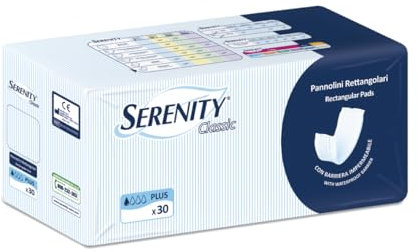 6 x SERENITY 30 Pannoloni Rettangolari Classic Con Barriera 30 PEZZI