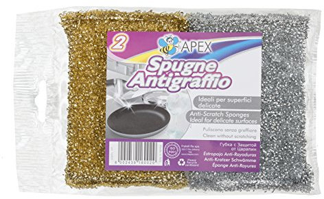 Apex Anti Scratch esponjas, Multicolor, 2 Piezas