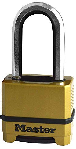 MASTER LOCK Lucchetto ad Alta Sicurezza [Combinazione] [Arco XLungo] [Zinco] [Esterno] M175EURDLH - Ideale per Portali, Garage, Lunghezza Archetto,Sconto
