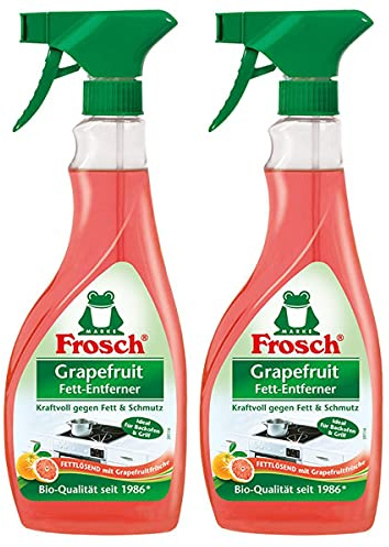 Frosch Grapefruit Fett-Entferner, gegen Fett & Eingebranntes, Fettlöser, Sprühflasche, für Küche, Grill und Ofen, 2er Pack (2 x 500 ml)