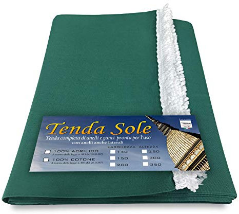 TENDA SOLE DA ESTERNO GIARDINO BALCONE UNITO VERDE CONFEZIONATA - Cm. 140x300