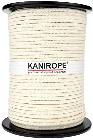 Kanirope® Baumwollseil COBRAID 6mm 300m Farbe Cremig Weiß 16-fach geflochten