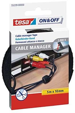 5er Sparpack tesa Kabelbinder Klett ON & OFF, Rolle 5 m