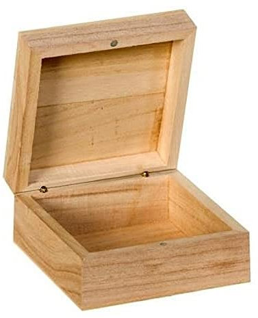 Artemio Square Wooden Box 10 cm, 10 x 10 x 5 cm,Beige