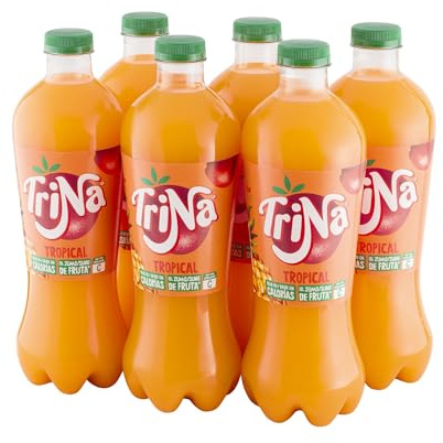 Trina Tropical, Refresco Bajo en Calorías, Bebida Sin Gas - Botella, Pack 6 x 1,5 L