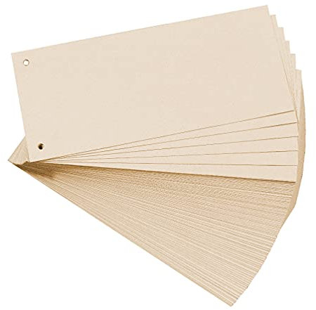 Exacompta 13475B 100er Pack Karton-Trennstreifen. 10,5 x 24 cm chamois. Für eine übersichtliche Anblage Ihrer Dokumente. Trennlaschen Trennblätter Ordner Register Blauer Engel