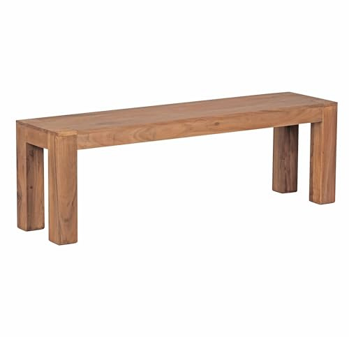 FineBuy - Panca per sala da pranzo in legno di acacia, prodotto naturale, stile rustico, dimensioni a scelta