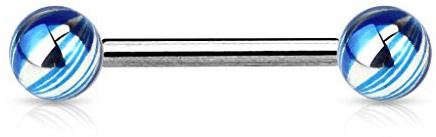 Tapsi´s Coolbodyart Barbell Piercing Chirurgenstahl unisex [Kugeln] 16 mm | Stab | Intimpiercing | Hantel | Zungenpiercing | Nippelpiercing | Brustwarzenpiercing | Ohr | Nippel | Zunge CBABST05_B