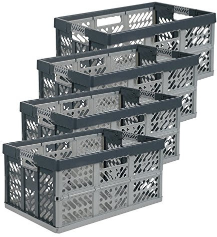 keeeper 4 x Profi-Klappbox ”Ben” (45 Liter/PP/grau-anthrazit)