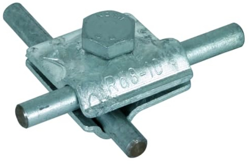 Dehn+Söhne MV-Klemme 390 050 St/tZn f. Rd 8-10mm Verbinder für Blitzschutz 4013364095991 | Mehrzweckverbindungsklemme aus Stahl, tauchfeuerverzinkt, inklusive Sechskantschraube für Rundleiter