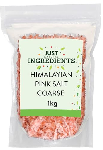 JustIngredients Premier Himalayan Salt Coarse 1kg | Pink Rock Salt, For Cooking, Grinder Refill, Perfect for Seasoning